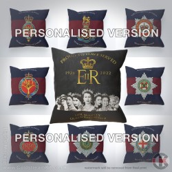 Proud To Have Served HM The Queen Cushion, Personalised Version (All Regiments) Proud To Have Served HM The Queen Cushion, Personalised Version (All Regiments)