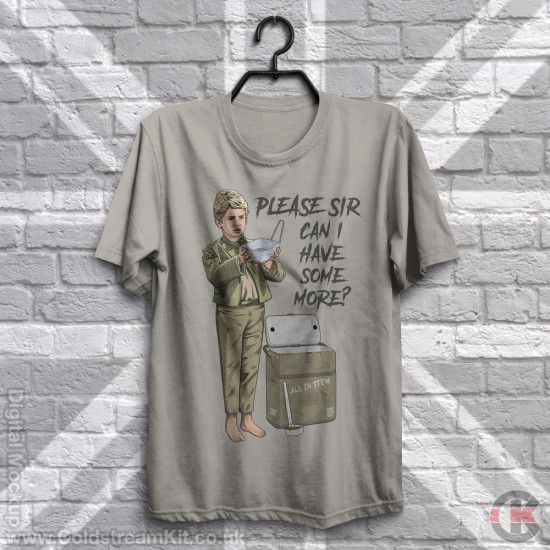 All In Stew, Range Stew, Oliver - please can I have some more Parody T-Shirt (10% to Veterans Lifeline)