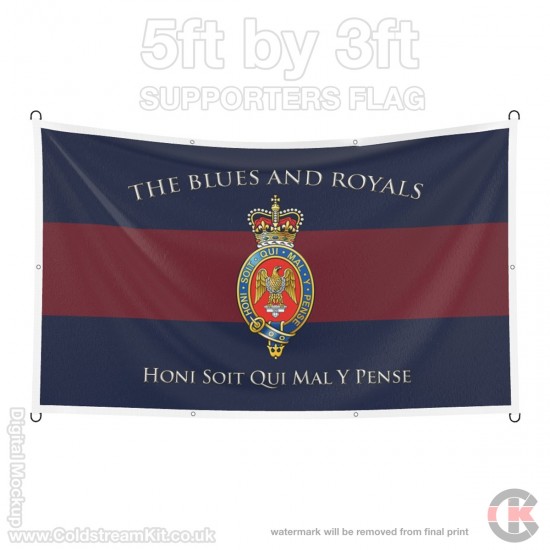 Blues and Royals, 5ft by 3ft Supporters Flag (Military Insignia)