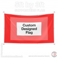 Custom Made 5ft by 3ft Supporters Flag (personalised to order) Custom Made 5ft by 3ft Supporters Flag (personalised to order)