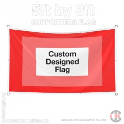Custom Made 5ft by 3ft Supporters Flag (personalised to order) Custom Made 5ft by 3ft Supporters Flag (personalised to order)