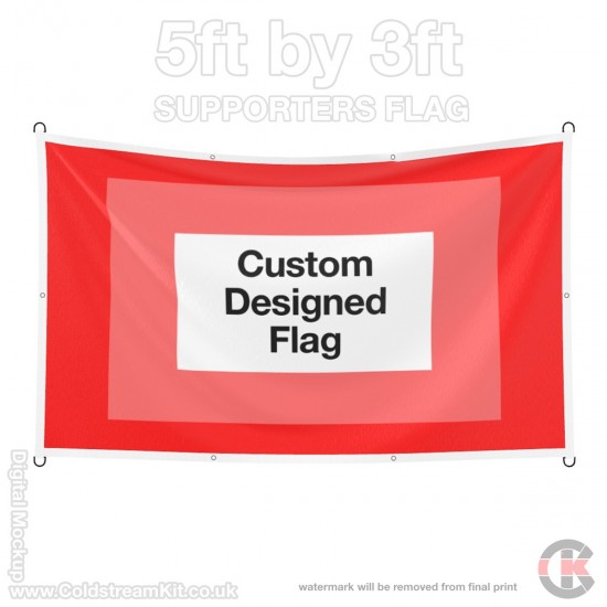 Custom Made 5ft by 3ft Supporters Flag (personalised to order)