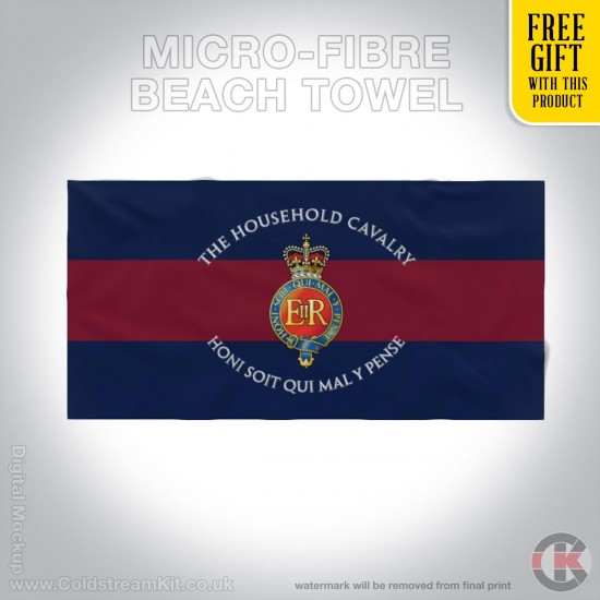 Household Cavalry, Blue Red Blue Towel 160cm by 80cm Microfibre Towel with FREE GIFT!