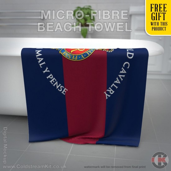 Household Cavalry, Blue Red Blue Towel 160cm by 80cm Microfibre Towel with FREE GIFT!