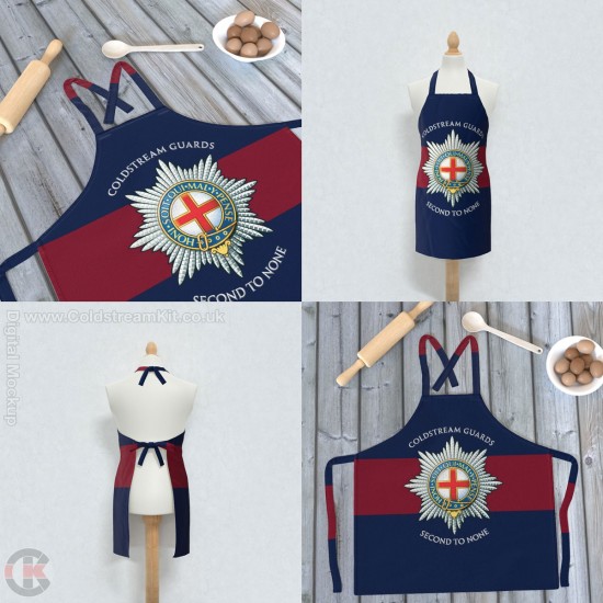 Coldstream Guards, Full Colour Print, Blue Red Blue Apron (Adult size)