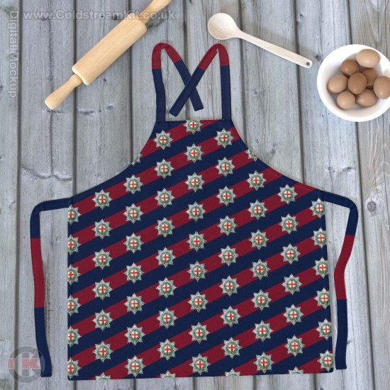 Coldstream Guards, Lined Full Colour Print, Blue Red Blue Apron (Adult size)