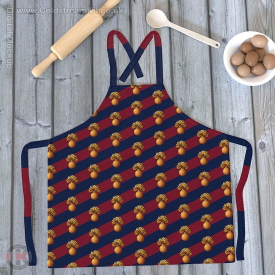 Grenadier Guards (Grenade), Lined Full Colour Print, Blue Red Blue Apron (Adult size)
