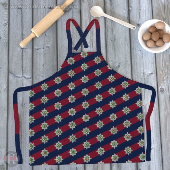 Irish Guards, Lined Full Colour Print, Blue Red Blue Apron (Adult size)