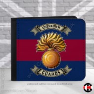 Grenadier Guards (Grenade), Blue Red Blue,  2 Fold Faux Leather Wallet Grenadier Guards (Grenade), Blue Red Blue,  2 Fold Faux Leather Wallet