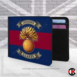 Grenadier Guards (Grenade), Blue Red Blue,  2 Fold Faux Leather Wallet Grenadier Guards (Grenade), Blue Red Blue,  2 Fold Faux Leather Wallet