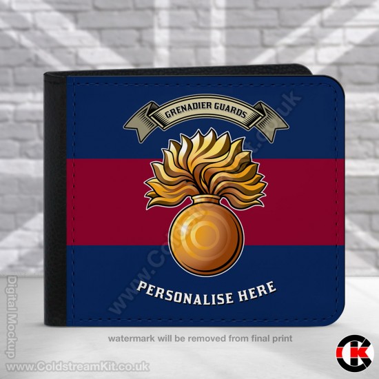 Grenadier Guards (Grenade), Blue Red Blue,  2 Fold Faux Leather Wallet