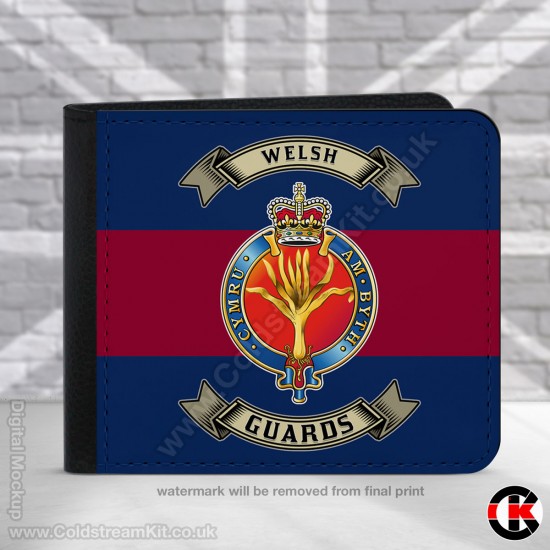 Welsh Guards, Blue Red Blue,  2 Fold Faux Leather Wallet