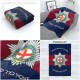 Coldstream Guards Large Blanket, Full Colour Print, Blue Red Blue Microfleece 175cm by 120cm