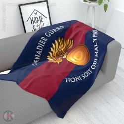Grenadier Guards Large Blanket (Grenade), Full Colour Print, Blue Red Blue Microfleece 175cm by 120cm Grenadier Guards Large Blanket (Grenade), Full Colour Print, Blue Red Blue Microfleece 175cm by 120cm