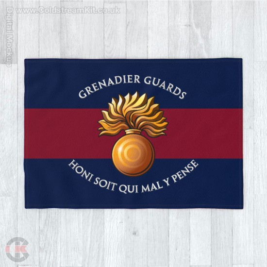 Grenadier Guards Large Blanket (Grenade), Full Colour Print, Blue Red Blue Microfleece 175cm by 120cm