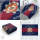 The Household Division Large Blanket, Full Colour Print, Blue Red Blue Microfleece 175cm by 120cm