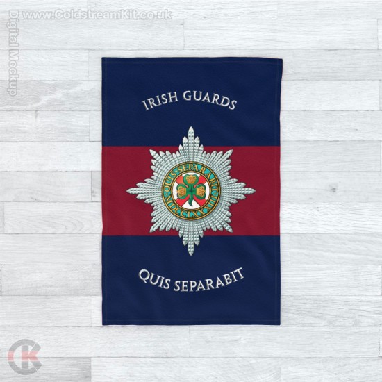 Irish Guards Large Blanket, Full Colour Print, Blue Red Blue Microfleece 175cm by 120cm