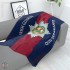 Irish Guards Large Blanket, Full Colour Print, Blue Red Blue Microfleece 175cm by 120cm