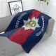 Irish Guards Large Blanket, Full Colour Print, Blue Red Blue Microfleece 175cm by 120cm
