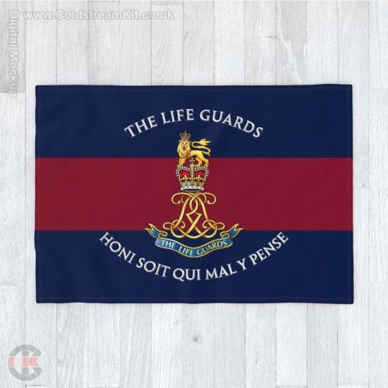 The Life Guards Large Blanket, Full Colour Print, Blue Red Blue Microfleece 175cm by 120cm