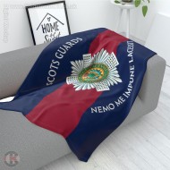 Scots Guards Large Blanket, Full Colour Print, Blue Red Blue Microfleece 175cm by 120cm Scots Guards Large Blanket, Full Colour Print, Blue Red Blue Microfleece 175cm by 120cm