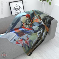 Welsh Guards Large Blanket, Up Guards and at 'Em! Microfleece 175cm by 120cm Welsh Guards Large Blanket, Up Guards and at 'Em! Microfleece 175cm by 120cm