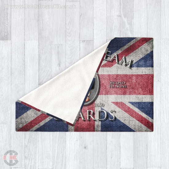 Coldstream Guards Retro/Vintage Union Jack Large Blanket, Microfleece 175cm by 120cm Blanket