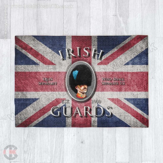 Irish Guards Retro/Vintage Union Jack Large Blanket, Microfleece 175cm by 120cm Blanket