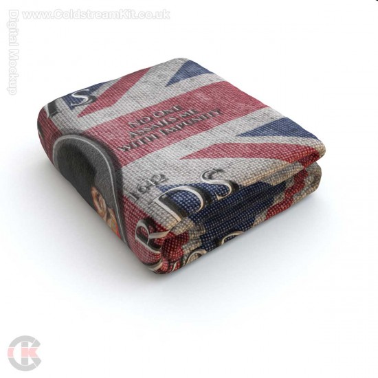 Scots Guards Retro/Vintage Union Jack Large Blanket, Microfleece 175cm by 120cm Blanket