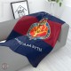 Welsh Guards Large Blanket, Full Colour Print, Blue Red Blue Microfleece 175cm by 120cm