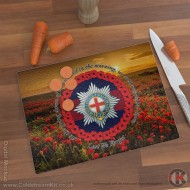 Coldstream Guards 'Lest We Forget' Glass Chopping Board (3 sizes), Poppies Design Coldstream Guards 'Lest We Forget' Glass Chopping Board (3 sizes), Poppies Design