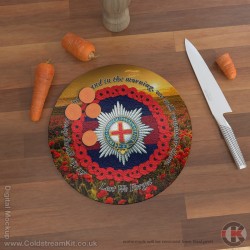Coldstream Guards 'Lest We Forget' Glass Chopping Board (3 sizes), Poppies Design Coldstream Guards 'Lest We Forget' Glass Chopping Board (3 sizes), Poppies Design