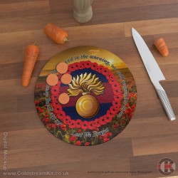 Grenadier Guards (Grenade) 'Lest We Forget' Glass Chopping Board (3 sizes), Poppies Design Grenadier Guards (Grenade) 'Lest We Forget' Glass Chopping Board (3 sizes), Poppies Design