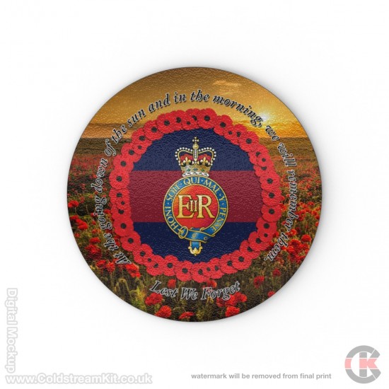Household Cavalry 'Lest We Forget' Glass Chopping Board (3 sizes), Poppies Design