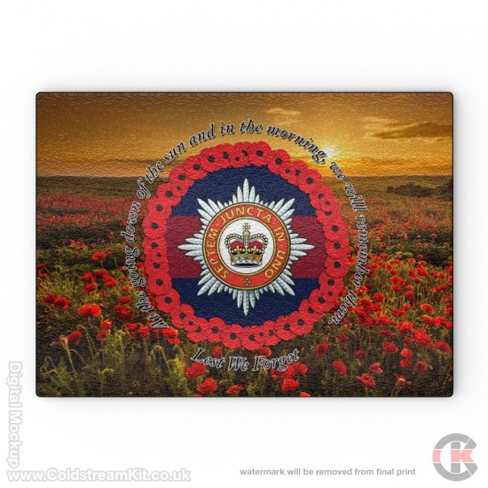 Household Division 'Lest We Forget' Glass Chopping Board (3 sizes), Poppies Design