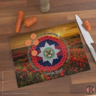 Irish Guards 'Lest We Forget' Glass Chopping Board (3 sizes), Poppies Design Irish Guards 'Lest We Forget' Glass Chopping Board (3 sizes), Poppies Design