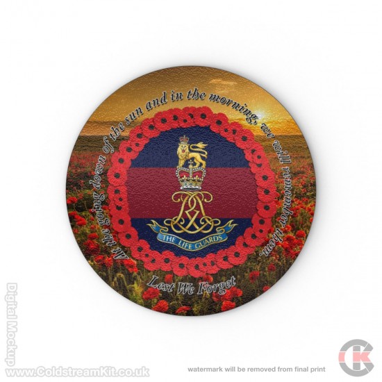 Life Guards 'Lest We Forget' Glass Chopping Board (3 sizes), Poppies Design