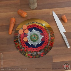 Scots Guards 'Lest We Forget' Glass Chopping Board (3 sizes), Poppies Design