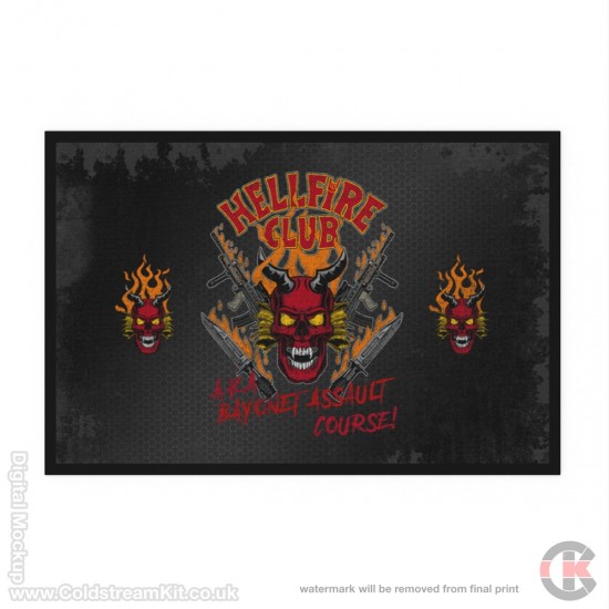 Hellfire Club, AKA Bayonet Assault Course, Stranger Things Parody Floor Mat (2 sizes available)