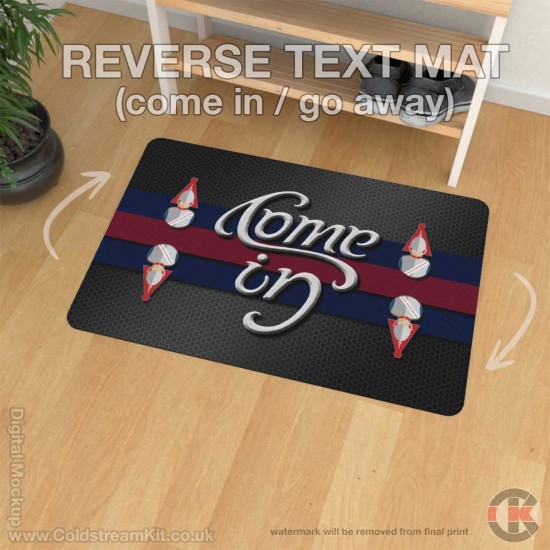 Blues and Royals Reverse Text Floor/Door Mat (Come In / Go Away)