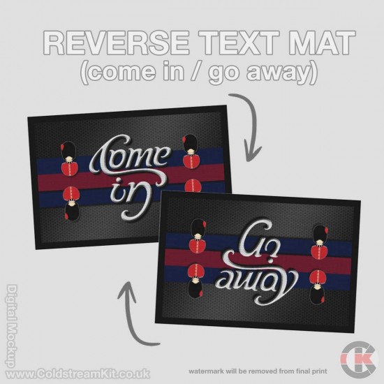 Scots Guards Reverse Text Floor/Door Mat (Come In / Go Away)