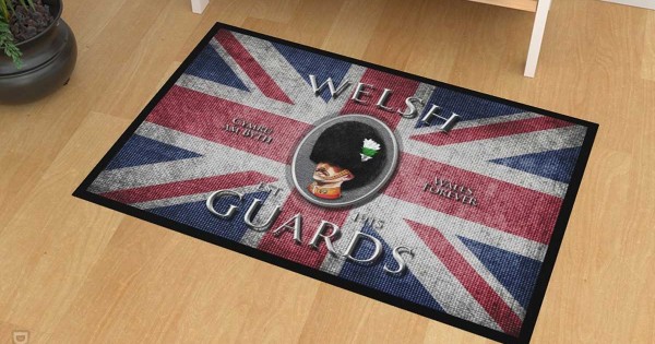 Welsh Mat Welsh Guards Retro/Vintage Union Jack Door Mat / Floor Mat (various sizes)
