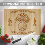 Glass Chopping Board 39cm by 28cm, Grenadier Guards (Grenade) Glass Chopping Board 39cm by 28cm, Grenadier Guards (Grenade)
