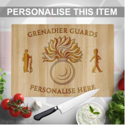 Glass Chopping Board 39cm by 28cm, Grenadier Guards (Grenade) Glass Chopping Board 39cm by 28cm, Grenadier Guards (Grenade)