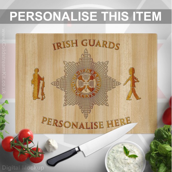 Glass Chopping Board 39cm by 28cm, Irish Guards
