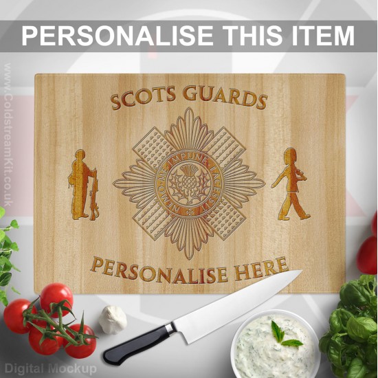 Glass Chopping Board 39cm by 28cm, Scots Guards