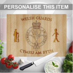 Glass Chopping Board 39cm by 28cm, Welsh Guards Glass Chopping Board 39cm by 28cm, Welsh Guards