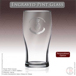 Blues & Royals Engraved Pint Glass (Personalised Option)