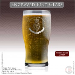 Blues & Royals Engraved Pint Glass (Personalised Option)
