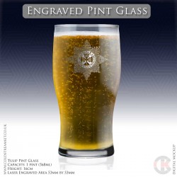 Irish Guards Engraved Pint Glass (FREE Shot Glass offer)